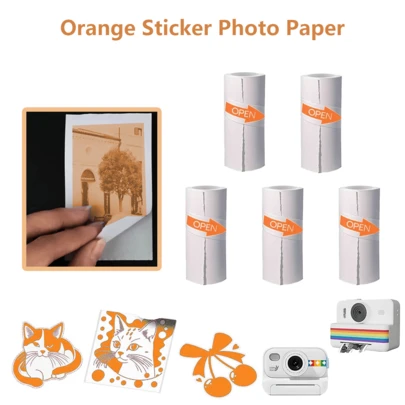 Papel de impresión mini, papel térmico blanco de 57 mm de ancho para impresoras térmicas de bolsillo AI, adecuado para etiquetas de fotos, notas, apuntes de estudio
