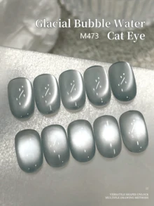 1支15毫升猫眼美甲凝胶，半永久可卸UV/LED美甲沙龙DIY凝胶，春夏款 - 灰色 - 查看 3