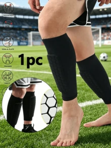 2pcs Honeycomb Collision Protection Leg Guards, Sports Protective Gear For Football, Running, Basketball, Cycling! Made Of High-Elastic Breathable Fabric With Honeycomb Cushion Structure, Effectively Protects Against Collision And Kicking, Also Relieves Exercise Fatigue, One-Piece Fit Design Prevents Curling, Keeping You Safer And More Comfortable During Sports. - Multicolor - View 2