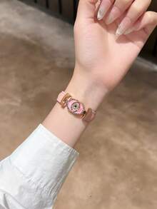 兼容 的磁吸式高级钻石皮革表带，尺寸为 38/40/41/42/44/45/46/49 毫米，适用于 Ultra/SE 2/SE 1/Series 11/10/9/8/7/6/5/4/3/2/1。 - 玫粉磁吸 - 查看 4