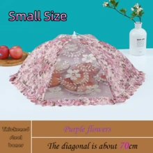 High Quality Floral Food Cover, Foldable, Large Capacity, Hexagon & Round Shape, Fly & Dust Proof, Dining Table Cover, Mesh Fabric Food Tent - Multicolor - View 12