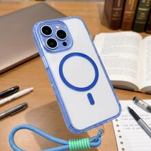 DECOPHONE Magnetic Phone Case With Lanyard, Compatible With Apple 17 Pro, Apple 17, Apple 17 Pro Max, S25 Ultra, Supports Magnetic Wireless Charging And Drop Protection - Blue - View 5
