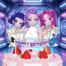 DOBBLE 1件 2026新款女团生日派对装饰插牌 装饰品 韩流主题派对装扮 - 彩色 - 查看 8