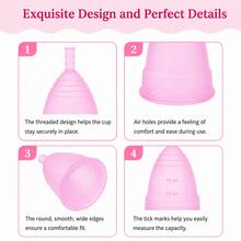 Reusable Menstrual Cup - The Most Reliable Medical Grade Silicone Period Cups - Period Essentials Intimates Products - Comfortably Use For 12 Hours (Small & Large) - L - View 3
