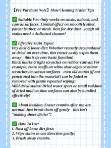 1/2pcs Waterless Portable Suede Shoe Cleaner, Suitable For Leather/Suede Sports Shoes, Travel Shoe Care Tool, Non-Abrasive - Multicolor - View 9