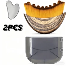 2PCS Lymphatic Contour Face And Body Brushes, The Lymphatic Drainage Massager For Face, Chin & Jawline Sculpting, Ergonomically Designed To Fit The Skin Precisely, Portable Beauty Tool(Continuous Use Will Show Results),Beauty,Skin Care Products,Spa,Self Care,Skin Care Tools,Face Care,Esthetician Supplies,Massage,Face Massage Tool,Face Roller - 咖啡棕 - 查看 13
