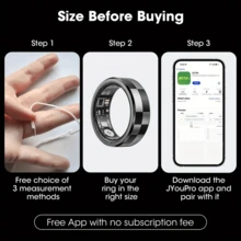 GAWSUG Smart Ring With Charging Case, IP68 Waterproof Health Tracker, Gesture Control & Remote Camera, Stainless Steel Fitness Ring For Android IOS, Sleep & Step Monitor, Motion Games Support - View 4
