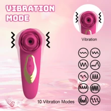 RUIJU Multi Vibration Modes Flower Rose Design Skin Friendly Silicone Portable Personal Care Massager - Red-1 - 查看 4
