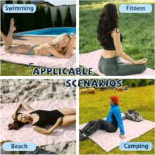 Beach Towels For Swimming Pool Vacation, Microfiber Sand Free Fast Drying Beach Towel - Summer Gift For Adults Women Men  Pink Polka Dots On A Light Pink Background, Minimalist And Soft Art Style. - 白色 - 查看 3