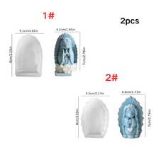 Cute Virgin Mary Rose Base Silicone Mold, Heart Detail Religious Goddess Candle Mold, Suitable For DIY Plaster Crafts, Aesthetic Sacred Saint Statue Mold - Praying Girl Mold - View 13