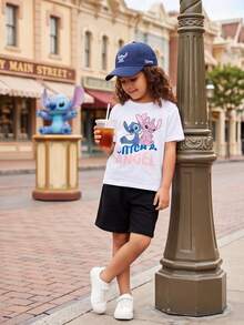 Disney Camiseta de manga corta con estampado "Stitch" para niña, para vacaciones, tallas 4-10 - Blanco - Ver 7