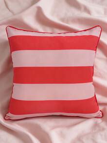 1 pieza Funda de cojín decorativa a rayas rosa, 45*45cm (17.7*17.7 pulgadas), material suave y cómodo, adecuado para cojín de sofá de sala de estar, cojín suave de cabecera de dormitorio, amigable con la piel, que agrega un toque de elegancia a su hogar - Rosa - Ver 5