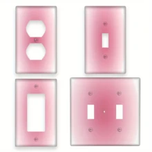1 pieza Placa de interruptor de luz de 1 o 2 enchufes con estampado degradado rosa y blanco, cubierta decorativa de pared para interruptores y enchufes eléctricos, decoración de pared para cocina, dormitorio - Multicolor - Ver 10