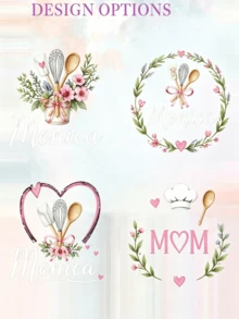 Delantal de cocina personalizado, delantal de chef personalizado con bolsillo, delantal de cocina lindo para mujeres, regalo ideal para el Día de la Madre/Navidad - Multicolor - Ver 3