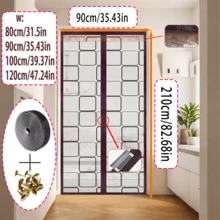 Magnetic Door Curtain, Made Of Premium EVA Polyethylene Material, Effectively Prevents Mosquitoes And Cold Air, Grid Pattern Design Provides Privacy - Air Conditioner Compartment - View 14