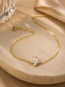 1件S925纯银钻石花瓣手链，独特设计，时尚奢华高端，多层手链，专为女性打造。 - 手鍊 - 查看 2