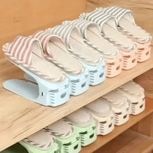 2 Pieces Adjustable Double-Layer Plastic Shoe Rack, Freestanding Shoe Rack, For Wardrobe Organization, Space-Saving, Slot Organizer, Double-Layer Integrated Shoe Rack Storage Box, Unisex, Perfect For Organizing Shoes At Home. - View 3