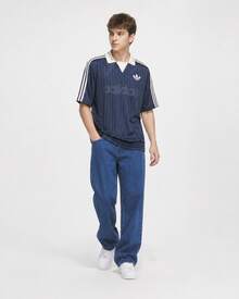 adidas originals Logo條紋寬鬆短袖T卹 男款 藍色 - 藍色 - 查看 7