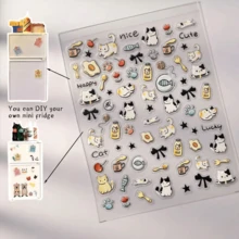 1/16pcs Refrigerator Magnetic Stickers, Fridge Decorative Magnets, Kitchen Refrigerator Stickers, Comes With 15 Random Toys, Cute Style Decorative Fridge Magnets, Gift - Multicolor - View 15