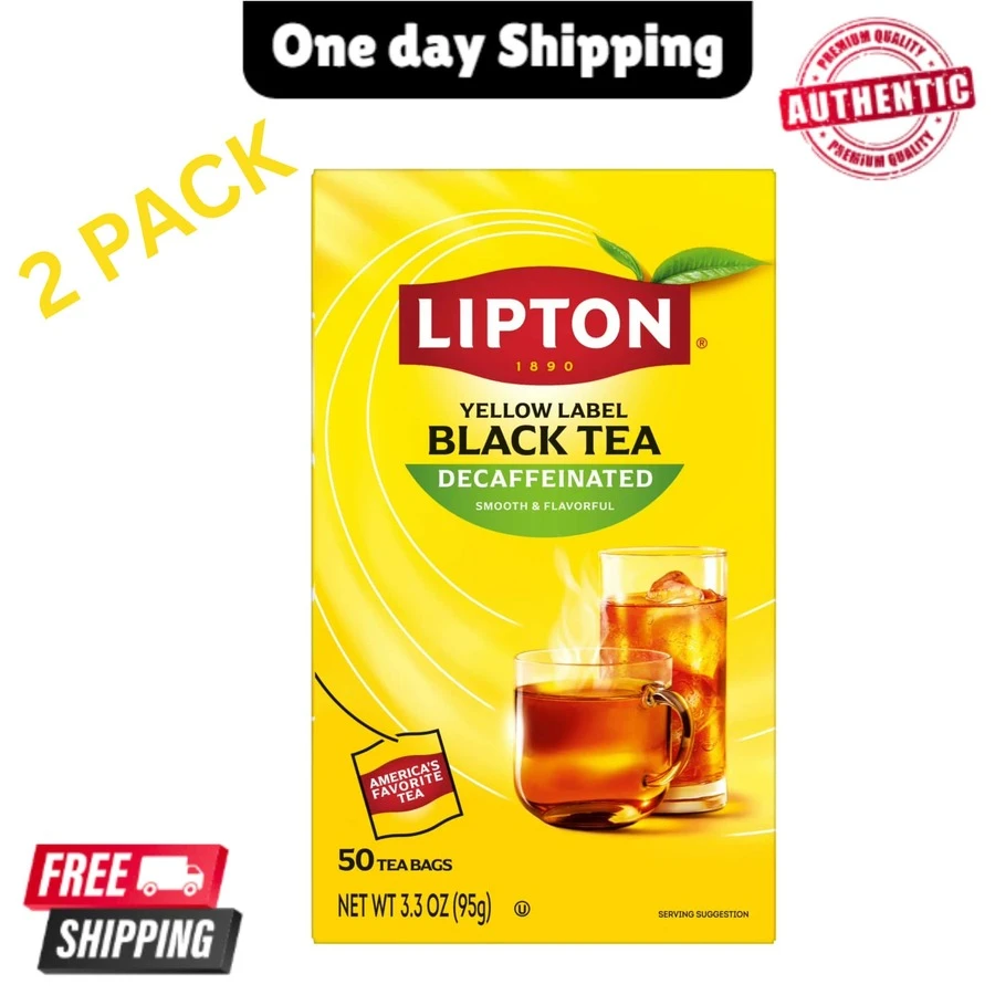 Lipton Decaffeinated Black Tea Bags 50 Count Pack Of 2 - one-size - View 1