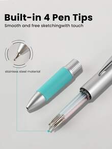 5-In-1 Nail Art Dotting Pen, Pressure-Control Tool For Gradient, Striping, Dotting & Glitter, DIY Nail Art Supply For Home & Salon Use - Multicolor - View 6