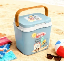 CLICKYA-Nevera Portátil Rígida con Aislamiento Térmico | Hielera con Tapa Hermética para Playa, Camping y Picnic | Capacidad 15L / 25L - Diseño Colorido y Resistente - 15 litros. Verano - Ver 2