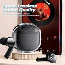 Wireless Earbuds, Wireless Ear Buds, 40 Hours Playtime With Charging Case, LED Power Display, Built-In HD Mic, Stereo Deep Bass, Clear Call, In-Ear Earphones For Sports Workout - màu đen - Xem 3