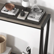 2-Tier Narrow Design For Entryway, Living Room, Console Table , - Grey - View 5