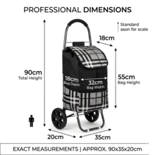 Large Capacity Oxford Cloth Shopping Cart / Foldable Grocery Pull Cart / Wheeled Portable Shopping Cart, Suitable For Daily Shopping, Farmers Market, Short Trips - Random - View 6