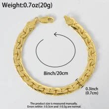 1 chiếc vòng tay tối giản 7mm bằng đồng mạ vàng 14K kiểu Ý, bản dệt mịn, dành cho nữ, thích hợp đeo hàng ngày hoặc đeo nhiều lớp. - Vàng - Xem 7