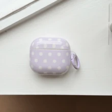 韩式极简马卡龙波点+挂环套装，兼容苹果Pro2/Pro/4/3/2手机壳，时尚女士耳机盒，极简耳机盒，苹果耳机盒，苹果耳机套，春夏耳机盒，生日/节日礼物。使用前请撕掉保护膜。 - 彩色 - 查看 10