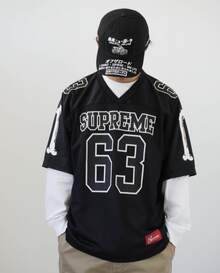 Supreme Bones Football Jersey | Iconic Skeleton Graphic Print | Breathable Athletic Mesh Construction | Streetwear Grail Piece | Bold Avant-Garde Sportswear Aesthetic - 黑色 - 查看 5
