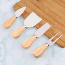 Juego de 4 cuchillos de queso de acero inoxidable, herramientas de cocina duraderas y multifuncionales, perfectas para la elaboración de queso y tareas de cocina - Albaricoque - Ver 10