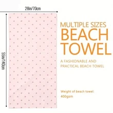 Beach Towels For Swimming Pool Vacation, Microfiber Sand Free Fast Drying Beach Towel - Summer Gift For Adults Women Men  Pink Polka Dots On A Light Pink Background, Minimalist And Soft Art Style. - 白色 - 查看 6
