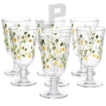 Sicilian Lemon Glass Set, 240ml, 6 Pieces, Lyor, Decorated Glass, Luxury Elegant, For Water And Juice. - Nhiều màu - Xem 9