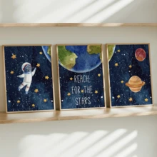 3pcs/Set Outer Space Theme Decorative Painting, Space Printing Decorative Painting, Space Decorative Painting, Framed Or Unformed, Ideal House Warming Gift, College Dorm Apartment Decorator, Gifts For Wall Decoration In Hotel, Home, Living Room, Bedroom, Bathroom And Office. - A - View 6