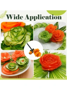 1PC/2PCS Stainless Steel Creative Spiral Slicer Vegetable Cutter, Cucumber Carrot Decorative Shredder, Grater, Flower-Shaped Roller Cucumber Carrot Carving Tool, Suitable For Hotel, Restaurant, Outdoor, Plate Decoration, Back To School, Eid Al-Adha, Christmas - Black - View 11