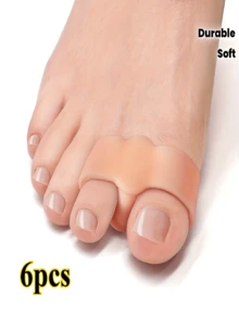 6 buah Pemisah Jari Kaki Karet Lembut dengan 2 Lingkaran - Pemisah Jari Kaki Silikon, Cocok untuk Yoga dan Relaksasi Harian - Desain Fleksibel, Tahan Lama, dan Dapat Digunakan Kembali - Peregang Jari Kaki untuk Perawatan Kaki Pria dan Wanita - A - View 12