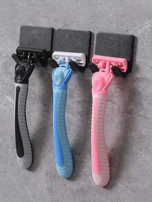 Estantes de almacenamiento de maquinillas de afeitar sin taladro de 2/4/6/8 piezas, ganchos para ropa y bolsos, soporte multifuncional para maquinillas de afeitar montado en la pared! Ganchos de pared de plástico para maquinillas de afeitar, ganchos universales, pueden almacenar ordenadamente cepillos de dientes, cepillos, incluso cargadores. No se necesitan clavos para la instalación. - Multicolor - Ver 9