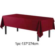 1/3/6/12 buah Taplak Meja Plastik Warna Burgundy Polos - 54 Inci x 108 Inci - Taplak Meja Sekali Pakai untuk Pesta dan Piknik, Cocok untuk Pernikahan, Natal, Thanksgiving, Halloween - Merah Burgundy - View 12