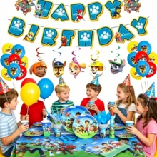Paw Patrol 可爱卡通狗主题派对装饰，儿童生日派对用品 - 彩色 - 查看 1
