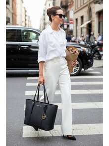 Michael Kors Jet Set Travel 纯色女士单肩包 35S0GTVT1L 黑色 - 黑色35S0GTVT1L BLACK - 查看 4