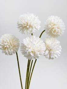 1/3/6支装欧式雏菊仿真花束，每束5朵花，适用于家居花瓶装饰、餐厅、卧室、花艺设计、婚礼新娘捧花、腕花、胸花DIY、生日派对装饰、情人节和新年礼物 - 白色 - 查看 5