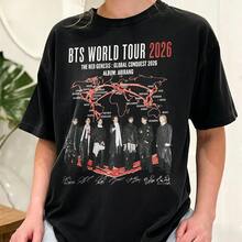 B T S World Tour 2026 Global Conquest Arirang Vintage C Omfort C Olors Shirt - 黑色 - 查看 1