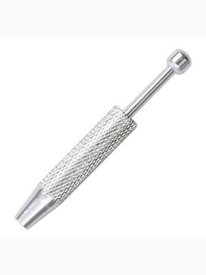1 chiếc dụng cụ xỏ khuyên chuyên nghiệp bằng thép không gỉ, kiểu kim tiêm đẩy vào, có bốn ngạnh, dùng để giữ hạt nhỏ và bắt bi.