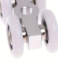 1pc/2pcs Hot Sliding Door Rollers, 4-Wheel Hanging Home Door Hardware Accessories - White Pulleys - View 6