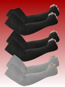 3 Pairs Unisex Gloves, Men's Compression Gloves, Unisex Sun Protection Gloves, Unisex Arm Sleeves, Suitable For School, Mother's Day, Youth, Couples, Outdoor Activities - Multicolor - View 15