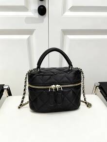 Lightweight Mini Bag, Compact Women's Handbag, Chain Bag, Quilted Bag, Tote Bag, Bucket Bag - Suitable For Girls, College Students And Office Ladies, Perfect For Office, Campus, Work, Commute, Outdoor Activities, Travel And Outing , Office - Black - View 1