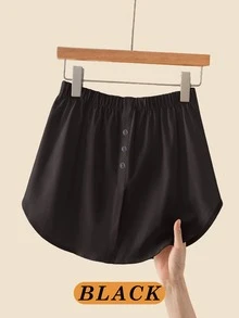 1 chiếc đai nối eo co giãn, đai nối dài áo sơ mi nữ, đai nối dài gấu váy giả nhiều lớp có thể điều chỉnh. - màu đen - Xem 17