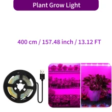 粉紫色LED植物生长灯条，USB供电全光谱植物灯，自带背胶，适用于室内园艺、多肉植物和幼苗 - grow light - 查看 10